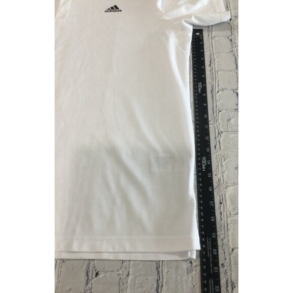 Adidas Golf Shirt Men’s Size 2XL Color White 3 Stripe Button Short Sleeve - Picture 9 of 11